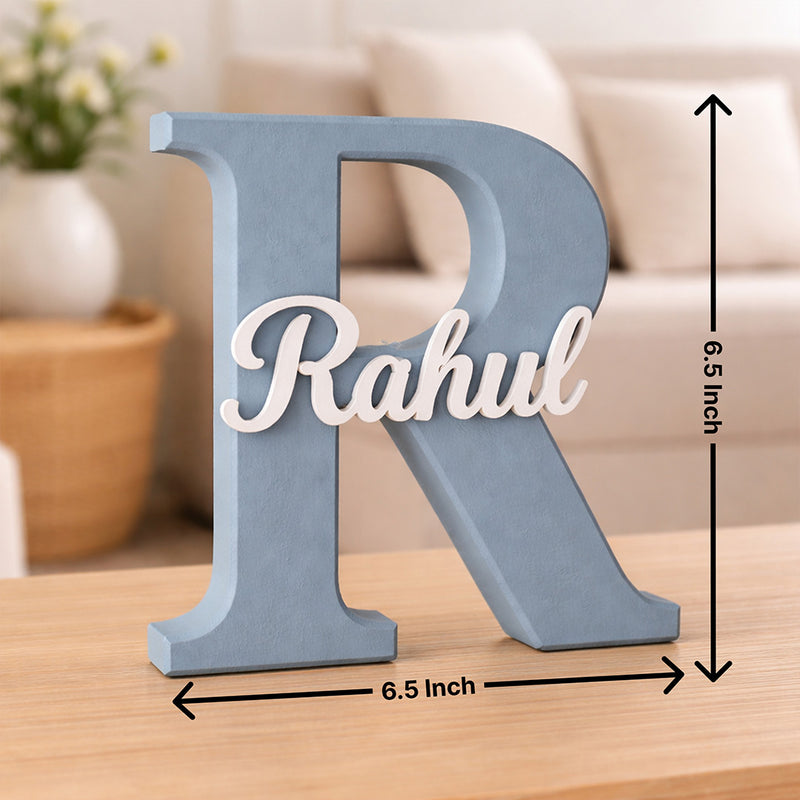 Personalized Alphabet Name Stand (6.5x6.5 Inch) Custom Initial Letter Plastic Table Top Décor with Name | Love Craft Gifts