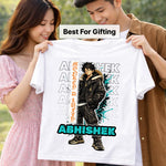 Personalized Monkey D Luffy Anime Name T-Shirt for Men & Women – Custom Printed White Graphic Tee | Love Craft Gifts