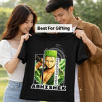 Personalized Anime Swordsman Inspired Name T-Shirt for Men & Women – Custom Printed Black Tee | Love Craft Gifts