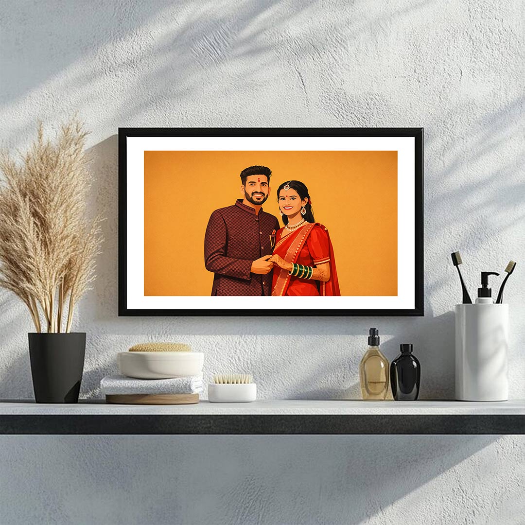 Personalized Horizontal Couple Photo Frame (12×8”) | Love Craft Gifts