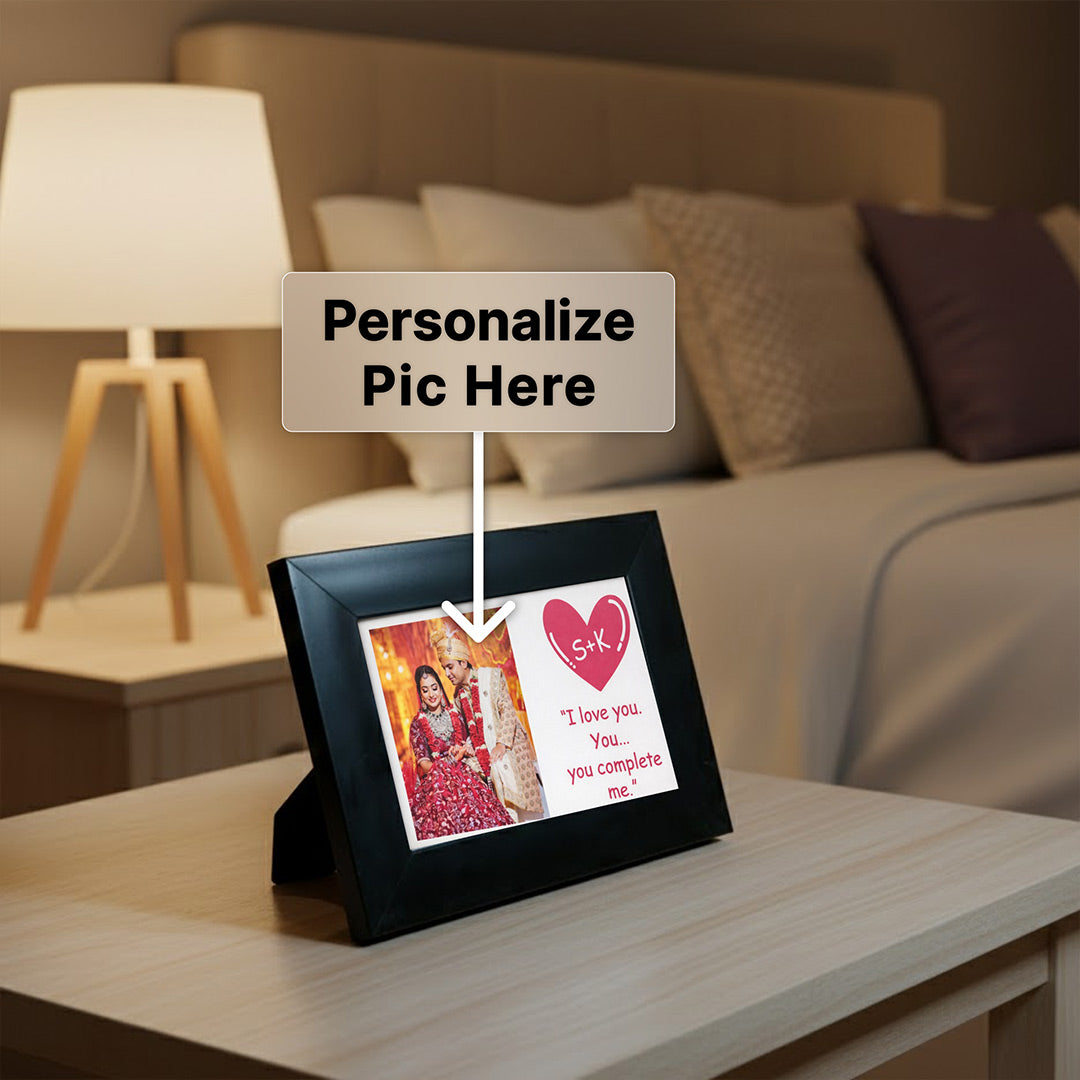 Personalized Mini Couple Photo Frame with Love Quote (6×4”) | Love Craft Gifts