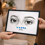 Personalized Sketch Eyes Wall Frame (12×8”) | Love Craft Gifts