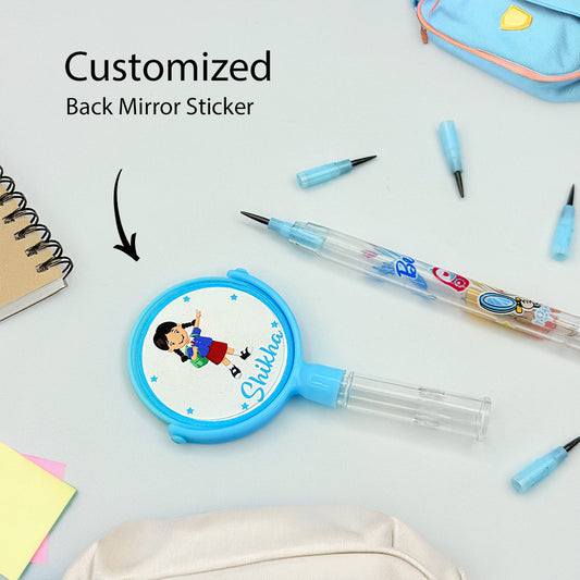 Personalized Kids Pencil With Topper Mirror - Set of 5 Pencil