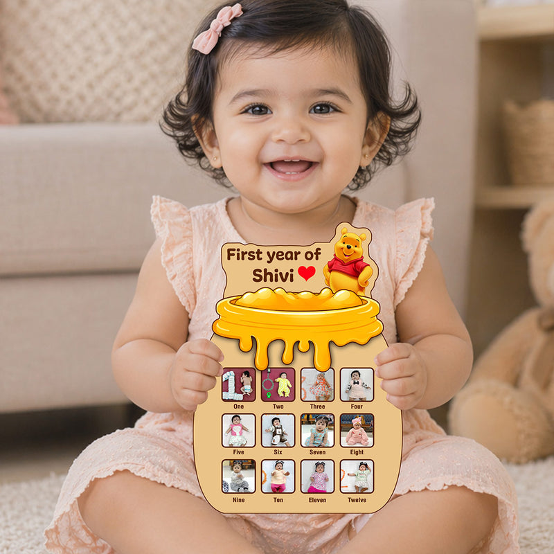 Personalized Baby First Year Memory Frame (11x15 Inch) – Custom Photo & Name Milestone Gift | Love Craft Gifts™