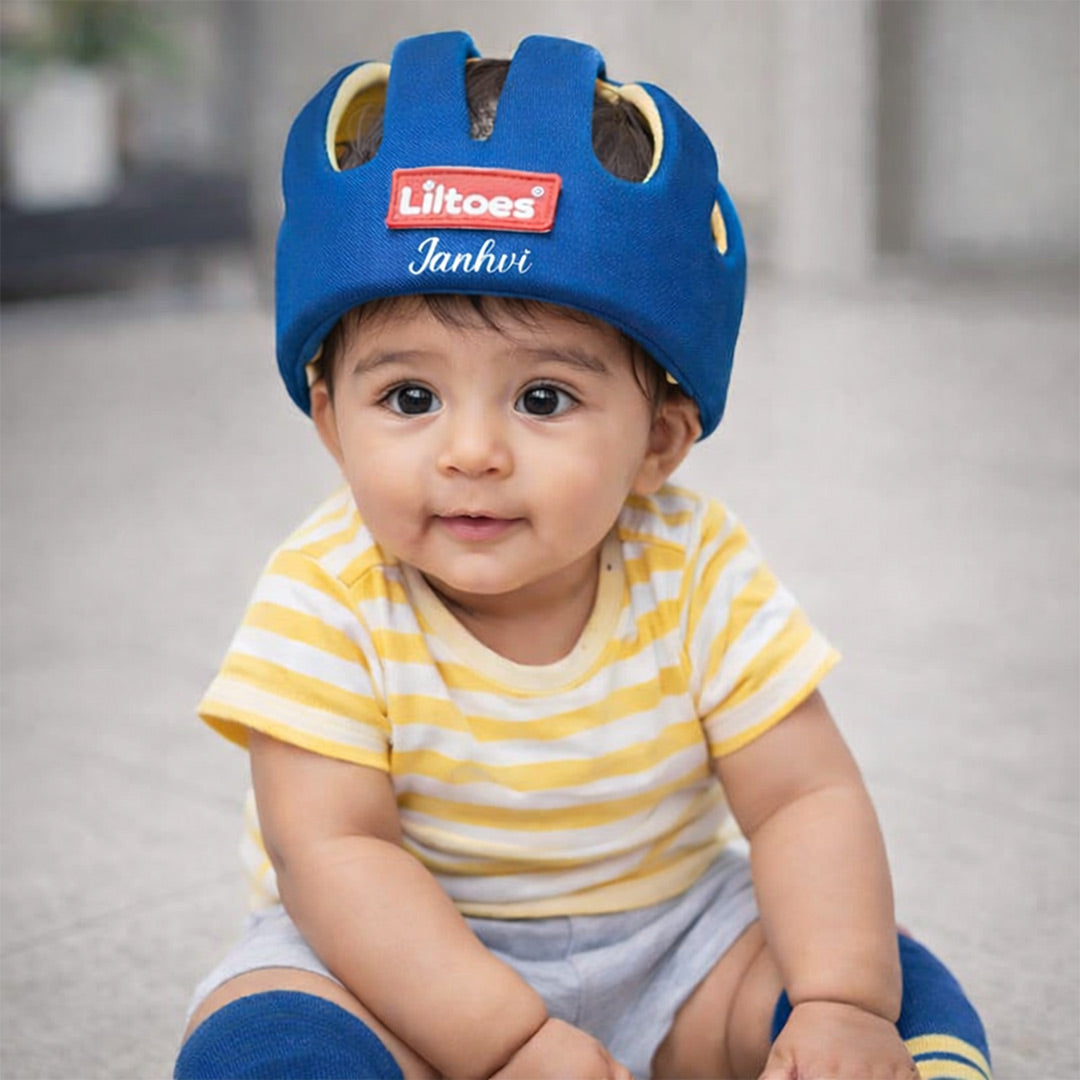 Personalized Liltoes Baby Safety Helmet with Kneepads – Custom Name Baby Head Protector (6M–60M) | Love Craft Gifts
