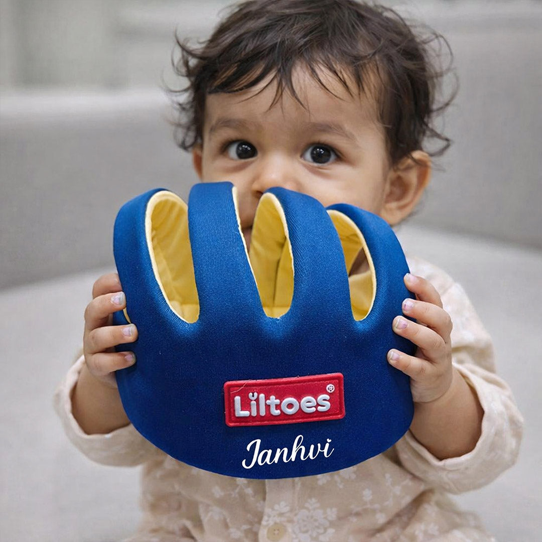 Personalized Liltoes Baby Safety Helmet with Kneepads – Custom Name Baby Head Protector (6M–60M) | Love Craft Gifts