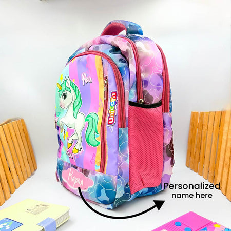 Personalized School Kids Combo - School Bag| Lunch Box | Water Bottle | Geometry| Pencil Box