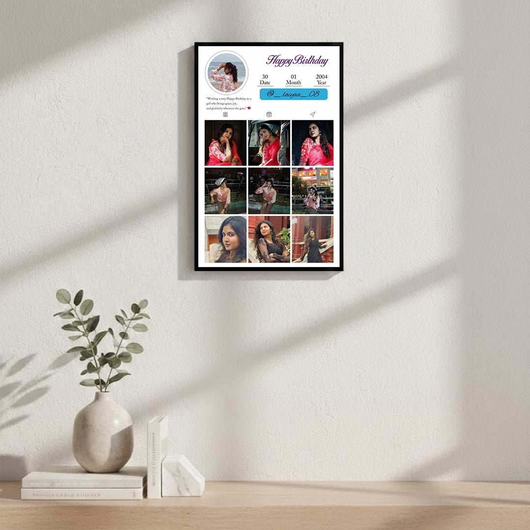 Personalized Instagram Style Photo Frame (8×12 Inch) – Custom Photo Collage Gift | Love Craft Gifts