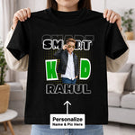 Personalized Smart Kid Boys T-Shirt – Custom Name & Photo Printed Black Tee for Kids | Love Craft Gifts