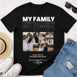 Personalized My Family Photo Collage Black T-Shirt – Custom Pics Printed | Love Craft Gifts