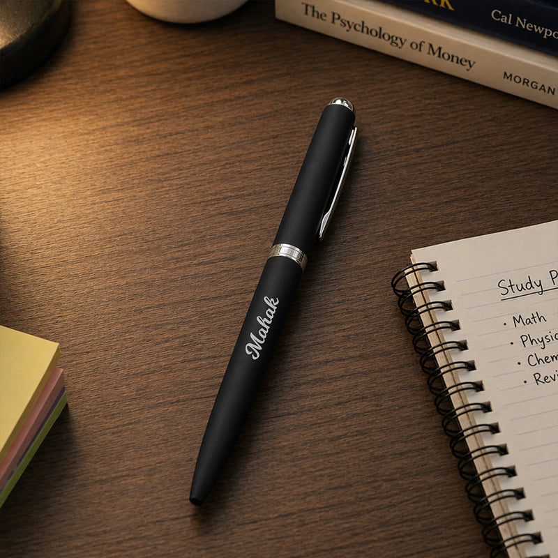 Personalized Matte Black Pen (Standard Size) – Elegant Custom Name Writing Gift for Professionals | Love Craft Gifts™