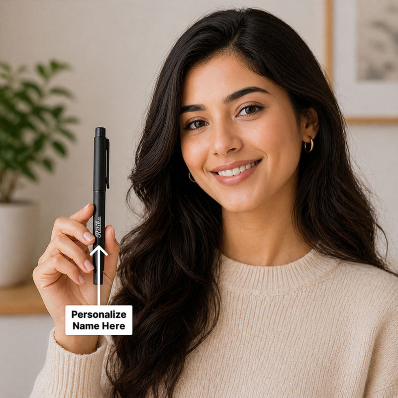 Personalized Black Name Pen (Standard Size) – Sleek Custom Writing Gift for Professionals & Students | Love Craft Gifts™