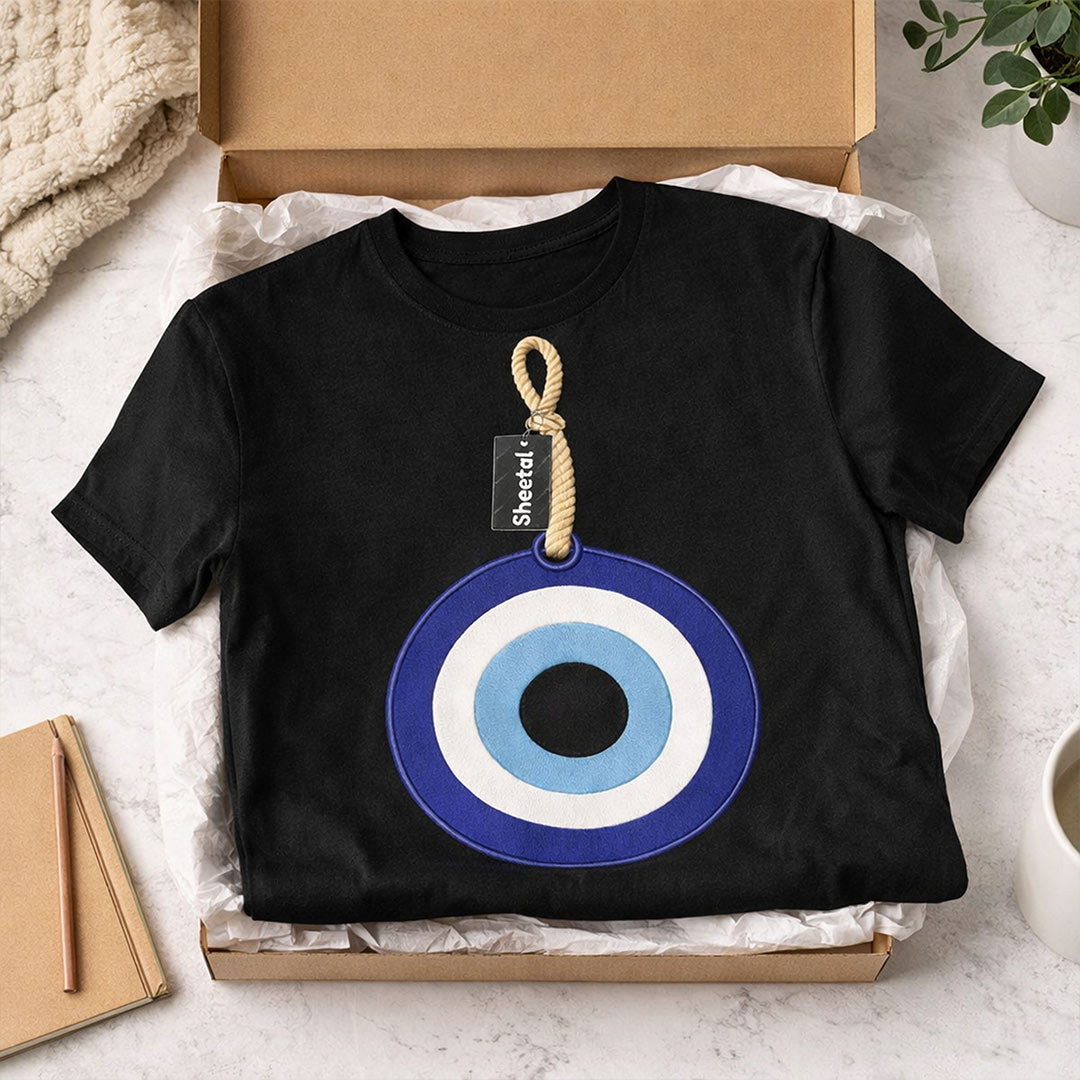 Evil Eye Protection Graphic Print Black T-Shirt – Unisex Casual Wear | Love Craft Gifts