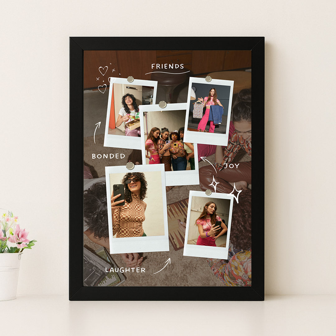 Friendship Memory Polaroid Collage Frame – Bonded in Joy & Laughter | Love Craft Gifts