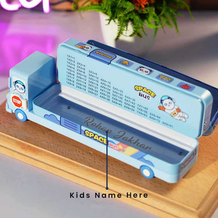 Personalized Space Bus Pencil Box