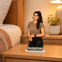 Personalized Cartoon Girl Photo Table Stand Gift for Girlfriend, Sister & Best Friend