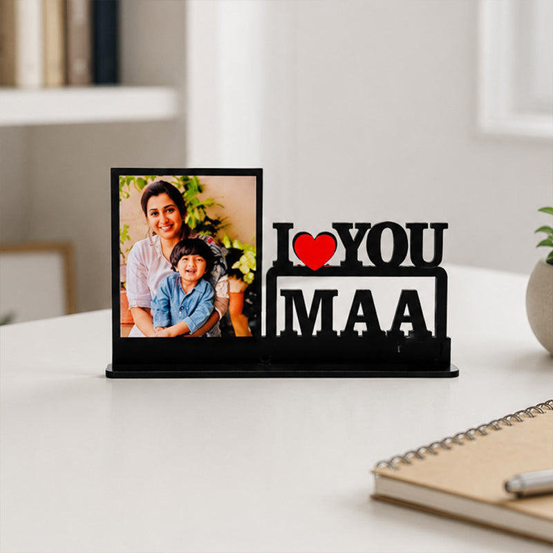 Personalized I Love You Maa Photo Table Stand 4x5" | Meaningful Gift for Mother | Love Craft Gifts™