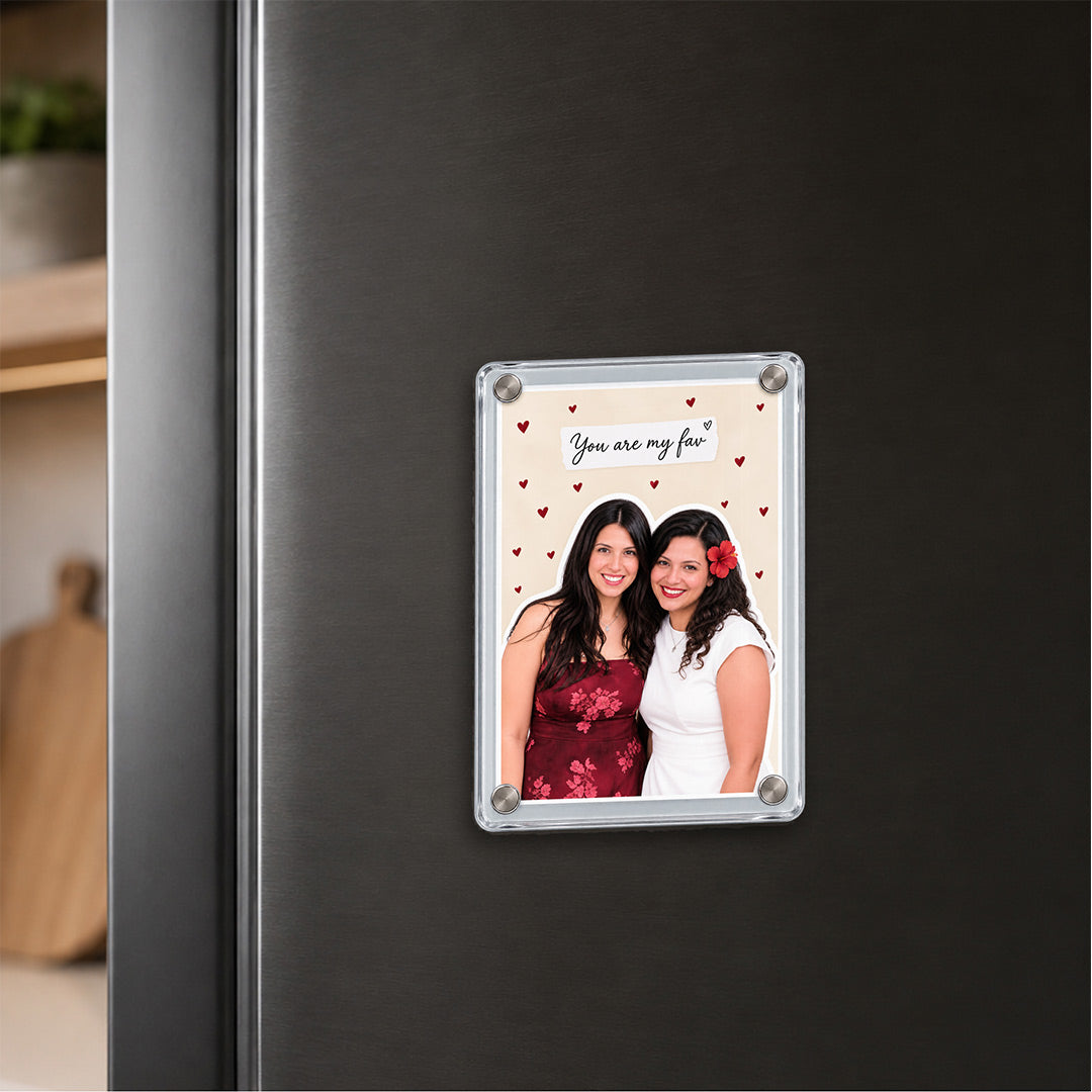 Personalized Best Friend Acrylic Photo Fridge Magnet | Unique Gift for Bestie | Love Craft Gifts™