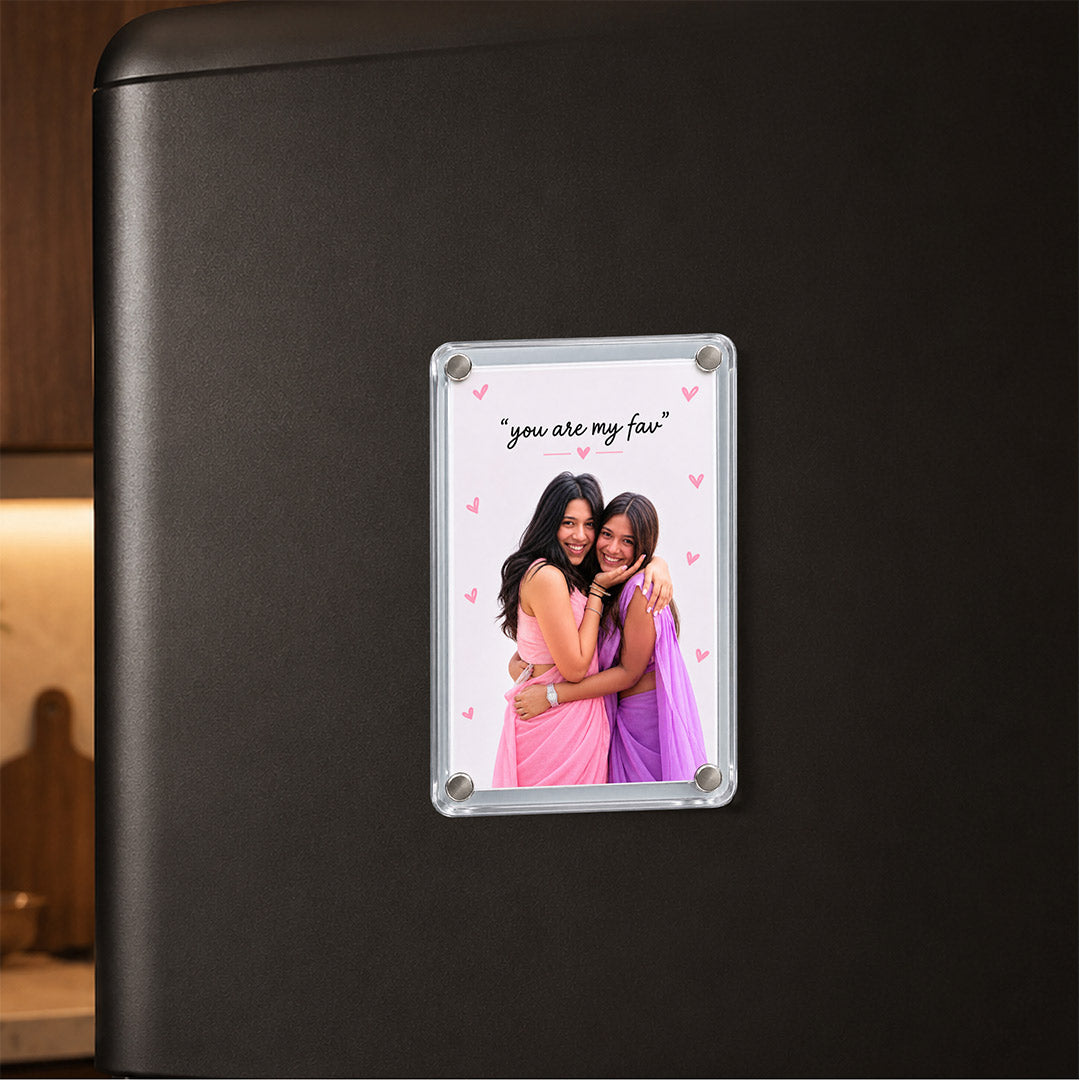 Personalized Best Friend Acrylic Photo Fridge Magnet | Custom BFF Photo Friendship Keepsake | Love Craft Gifts™