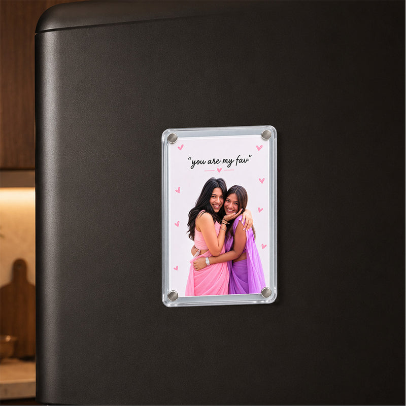 Personalized Best Friend Acrylic Photo Fridge Magnet | Custom BFF Photo Friendship Keepsake | Love Craft Gifts™
