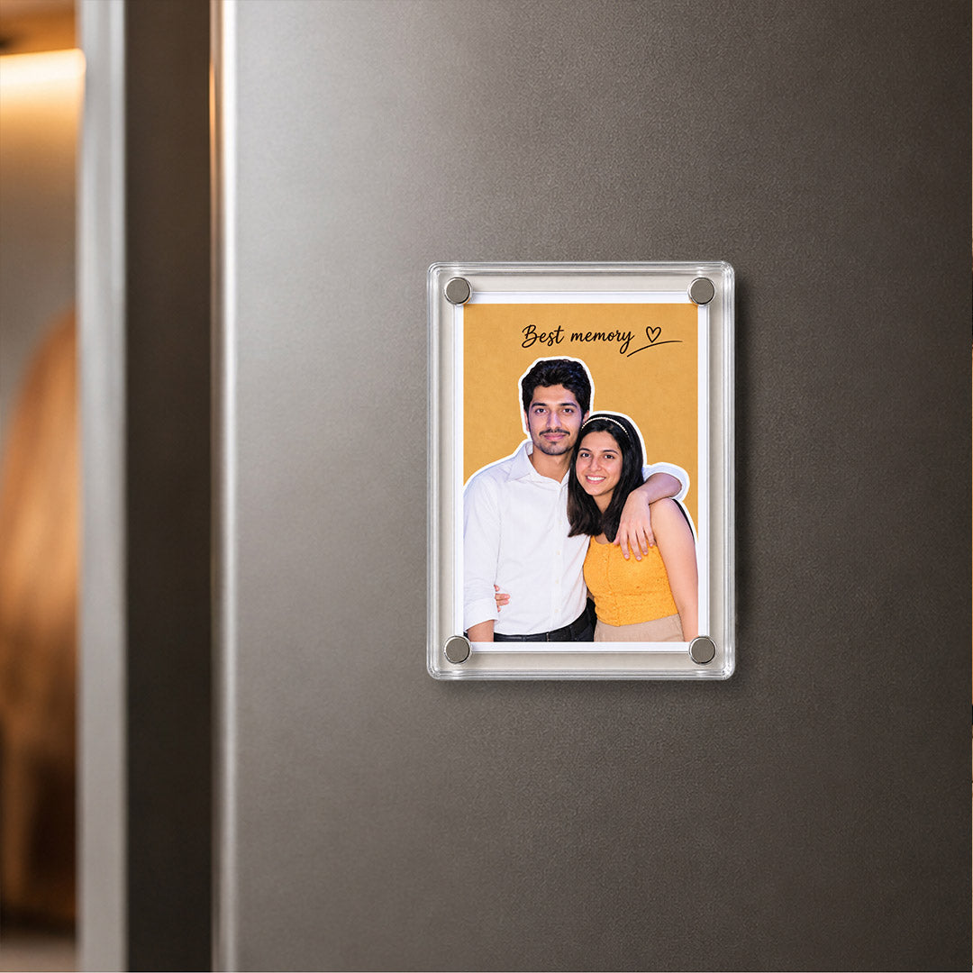 Personalized Couple Acrylic Photo Fridge Magnet | Romantic Keepsake Gift for Him & Her | Love Craft Gifts™