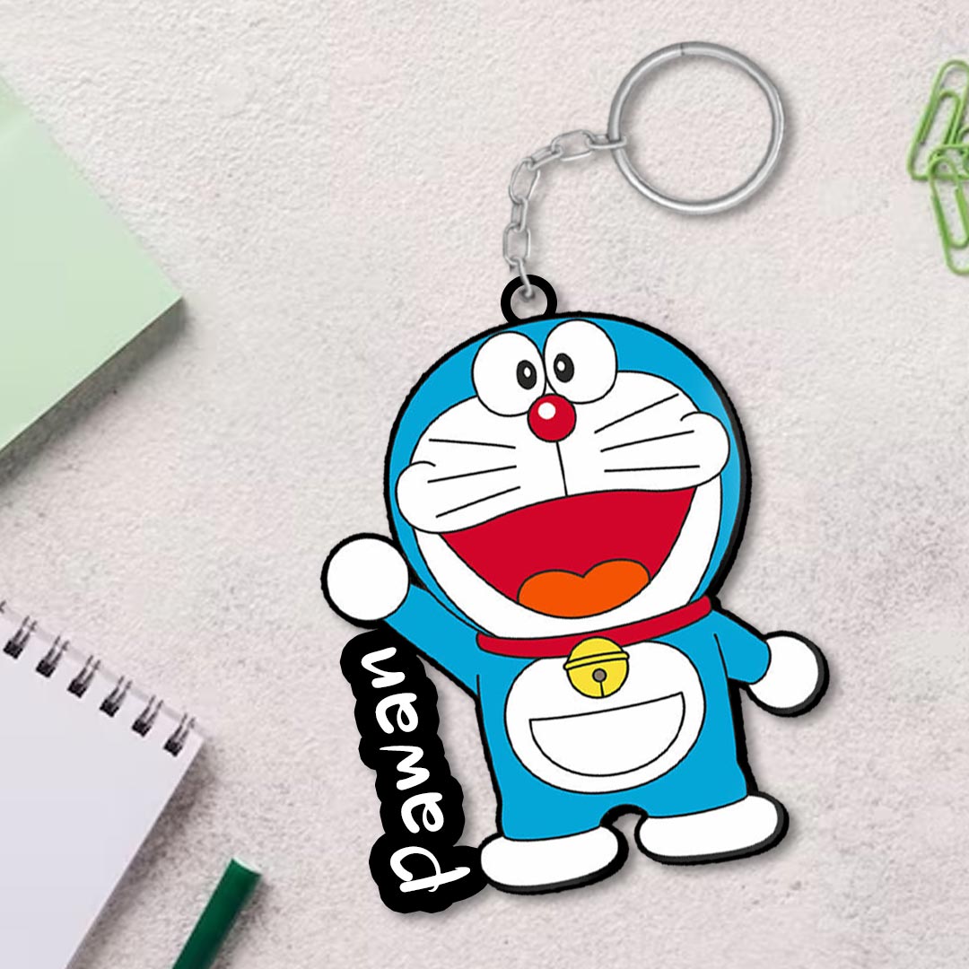 Dora Key Chain Doraemon Key chain with Name | Love Craft Gifts - love craft gift