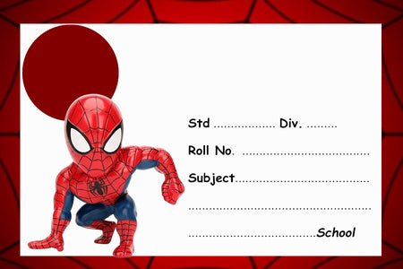 Spiderman Personalied Notebook Name Slips  | 12x18" Sheet with 36 Labels