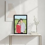 Personalized Cartoon Couple Illustration Photo Frame (6×8”) | Love Craft Gifts