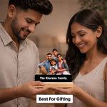 Personalized Cartoon Family Acrylic Standee (6x6 Inch) – Custom Name Pixart Family Keepsake Gift | Love Craft Gifts™