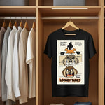Looney Tunes Graphic Print Black T-Shirt – Unisex Cartoon Style Tee | Love Craft Gifts