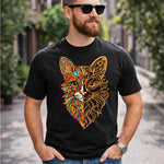 Artistic Cat Face Graphic Print Black T-Shirt – Unisex Casual Wear | Love Craft Gifts