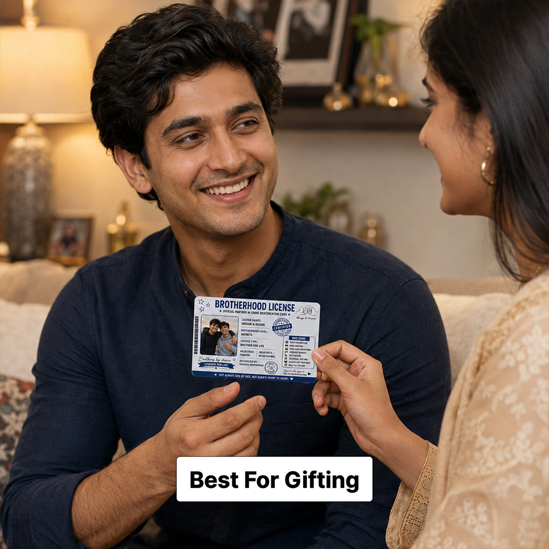 Personalized Brotherhood License Photo Card | Brother for Life Keepsake Gift | Love Craft Gifts™