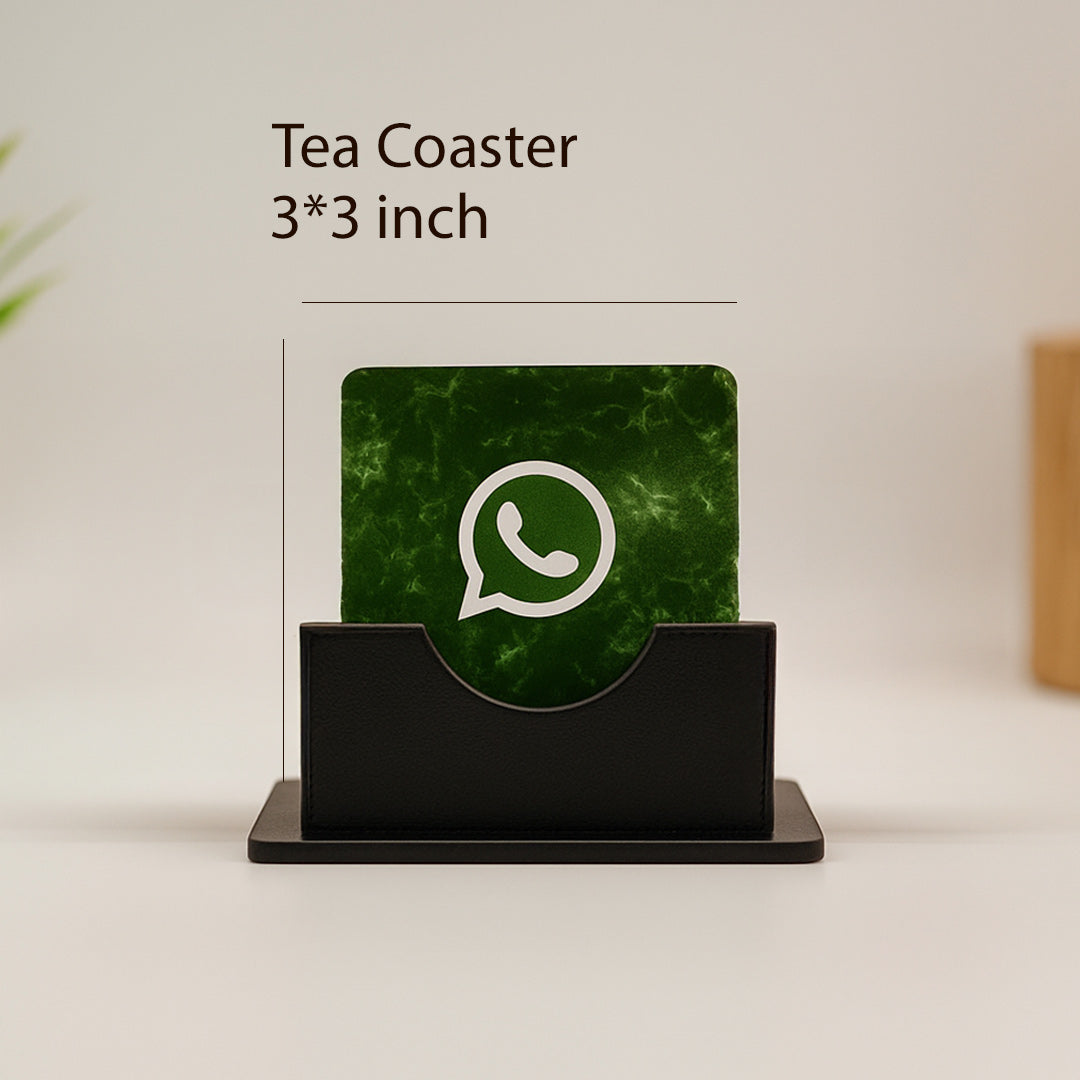 Social Media Logo Tea Coaster Set