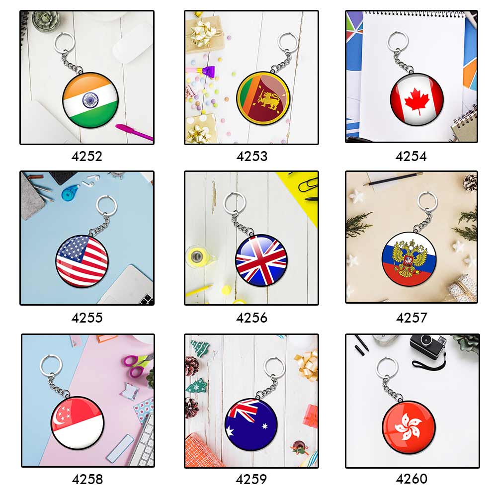 Countries Flag Keychain | Best Flag Keyrings | Love Craft Gifts