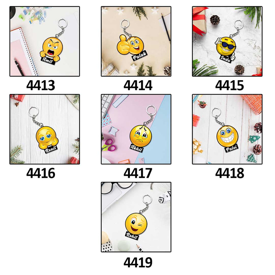 Emoji Keychain With Name: Emoji Keyring | Love Craft Gifts