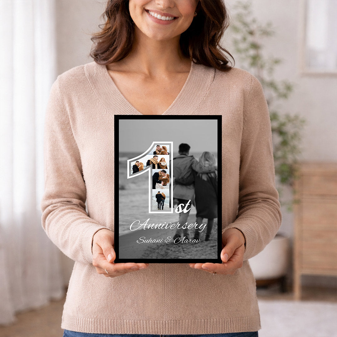 Personalized Anniversary Photo Frame – Custom Couple Photo Collage Wall Frame | Love Craft Gifts