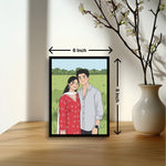 Personalized Cartoon Couple Illustration Photo Frame (6×8”) | Love Craft Gifts