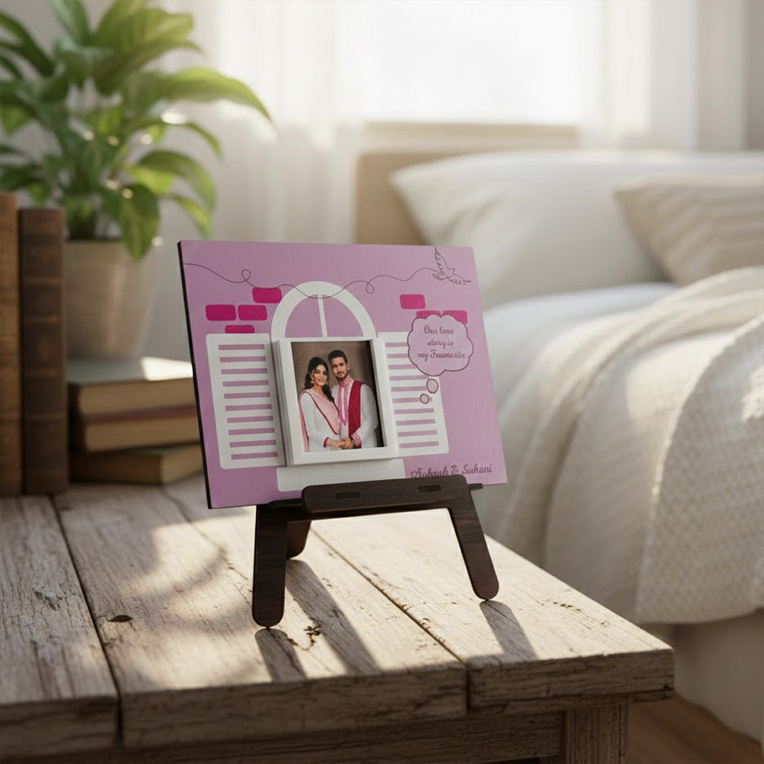 Personalized Couple Table Photo Frame (6×8”) | Love Craft Gifts