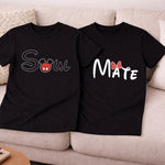 Couple Matching T-Shirts – “Soul Mate” Printed Cotton Tees for Couples | Romantic Matching Outfit for Boyfriend & Girlfriend | Love Craft Gifts