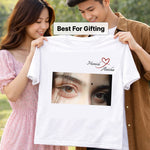 Personalized Couple Photo Name T-Shirt – Custom Name & Photo Printed White T-Shirt | Love Craft Gifts