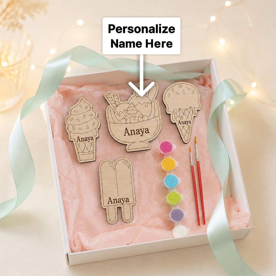 Personalized DIY Ice Cream Painting Kit for Kids | Creative Gift for Kids | Love Craft Gifts™
