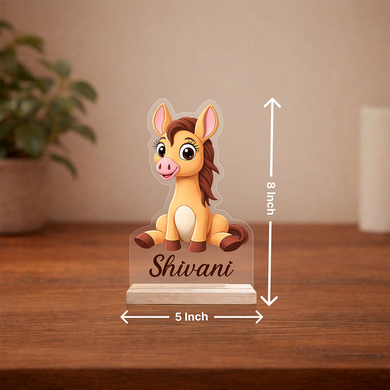 Personalized Kids Cartoon Giraffe Name Acrylic Table Top with Custom Design (5x8 Inch) Cute Desk Décor Gift for Kids | Love Craft Gifts