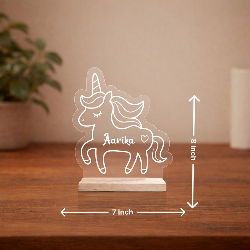 Personalized Unicorn Acrylic Name Stand 7x8 Inch – Custom Kids Name Display Gift | Love Craft Gifts™