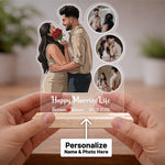 Personalized Couple Photo Acrylic Table Stand Custom Name Wedding Gift Frame 6x8 Inch | Love Craft Gifts