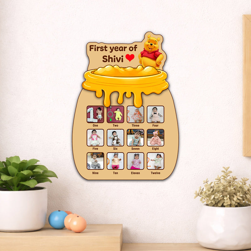 Personalized Baby First Year Memory Frame (11x15 Inch) – Custom Photo & Name Milestone Gift | Love Craft Gifts™