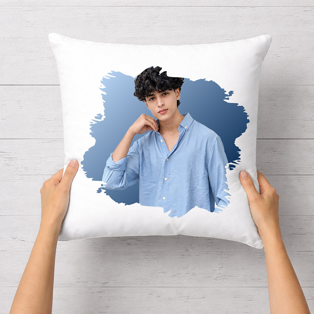Personalized Boy Photo Cushion Pillow – Custom Soft Memory Cushion Gift for Him (10x10 Inch) | Love Craft Gifts