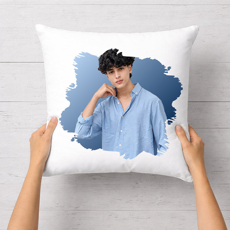 Personalized Boy Photo Cushion Pillow – Custom Soft Memory Cushion Gift for Him (10x10 Inch) | Love Craft Gifts