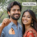 Personalized Faceless Couple Acrylic Keychain – Custom Photo Illustration Keyring Gift (2x3 Inch) | Love Craft Gifts