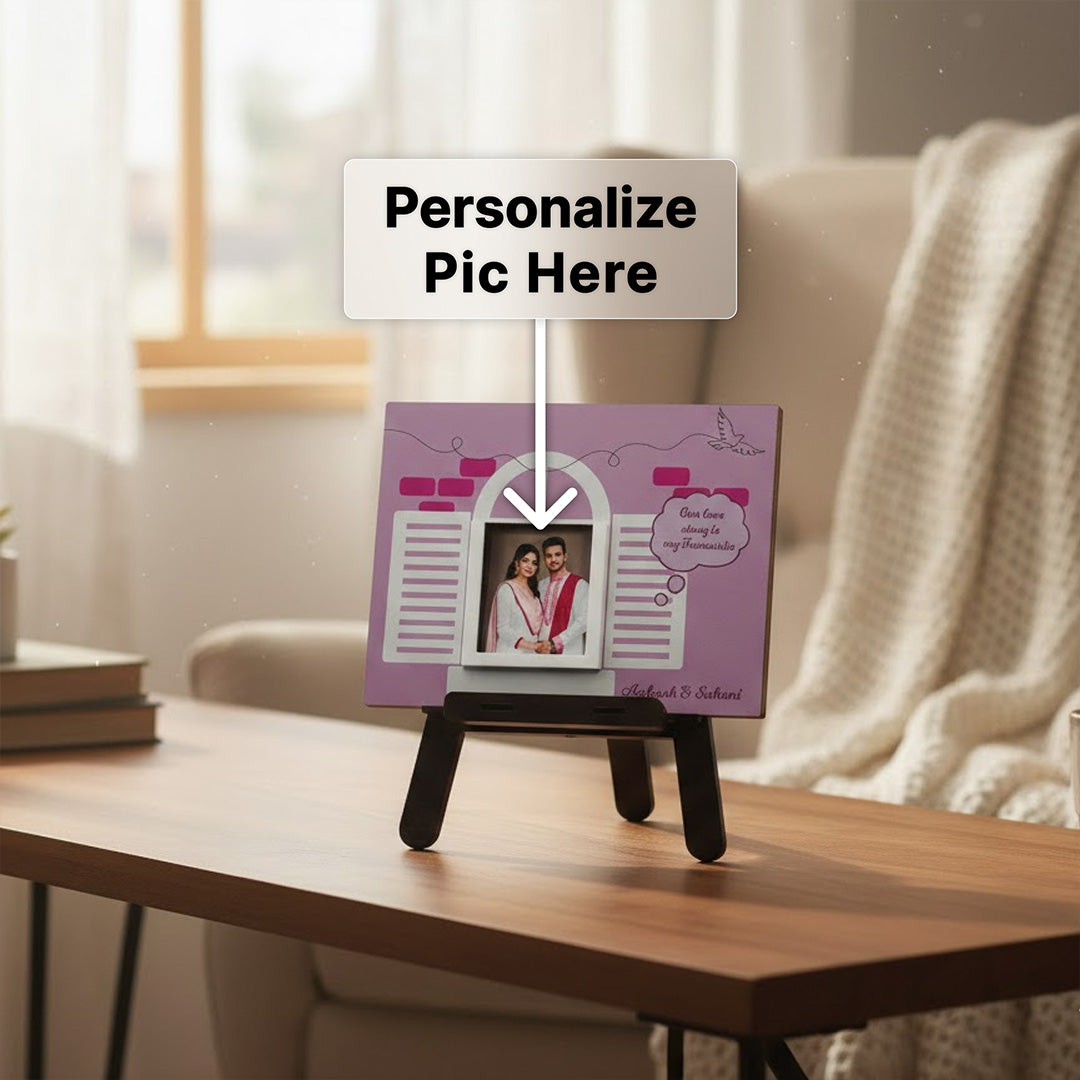 Personalized Couple Table Photo Frame (6×8”) | Love Craft Gifts