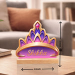 Personalized Princess Crown Name Stand – Custom Name Wooden Desk Décor for Girls (6 Inch) | Love Craft Gifts™